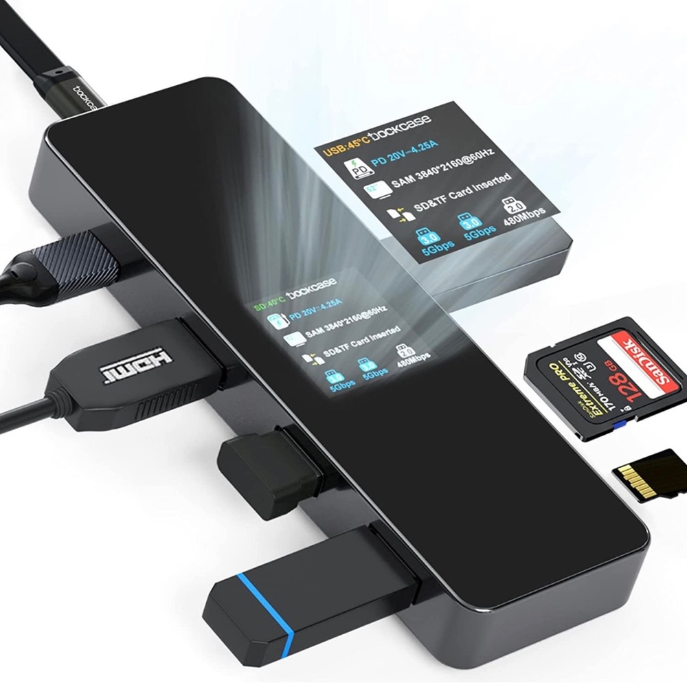 DockCase Visual Smart USB C Hub(7-in-1)HDMI Port 4